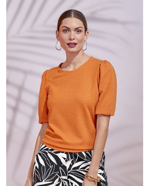 Tee-shirt en maille jacquard avec fil brillant