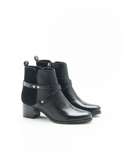 Bottines bi-matières