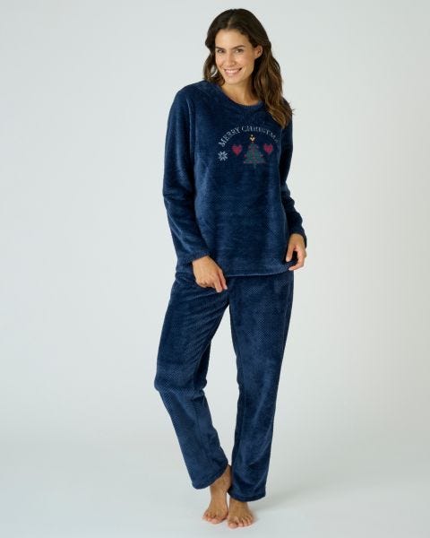 Pyjama Thermolactyl en maille peluche reliefée