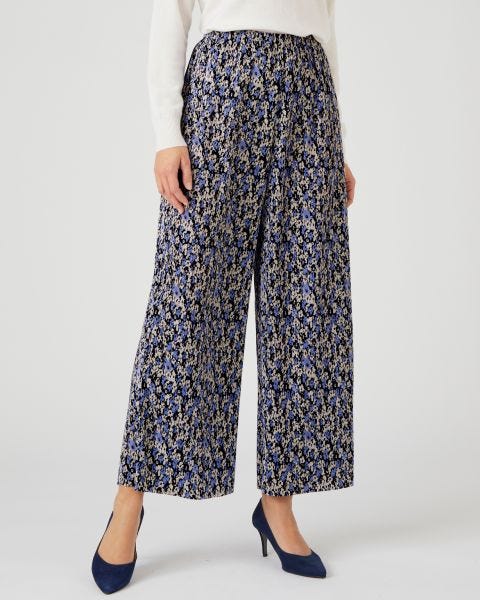 Pantalon 7/8ème maille plissée