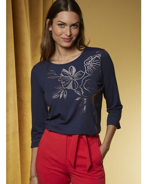 T-shirt motifs coloris doré