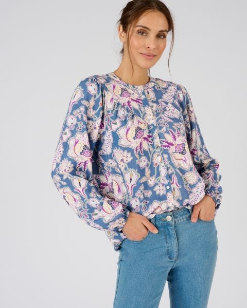 Chemisier fibres pure viscose reliéfée Lenzing(TM) EcoVero(TM)