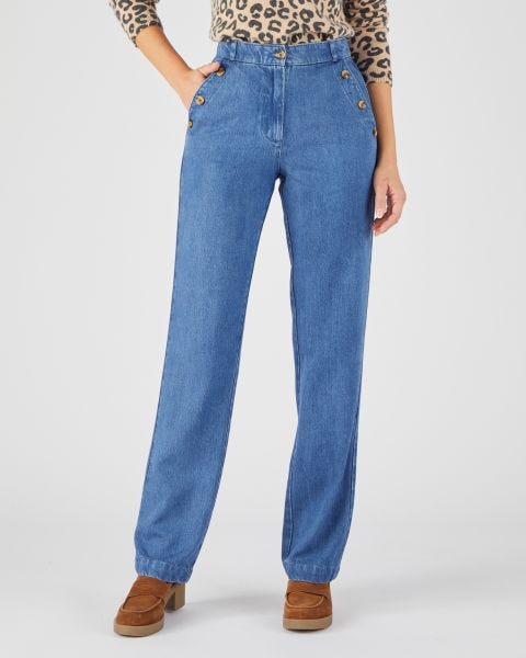 Pantalon mélange fibres Lyocell Tencel(TM) et viscose