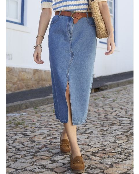 Jupe longue en jean