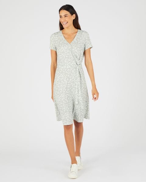Robe effet cache-coeur fibres viscose stretch Lenzing(TM) EcoVero(TM)