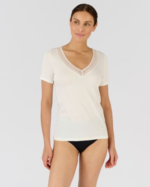 T-shirt Climatyl col dentelle
