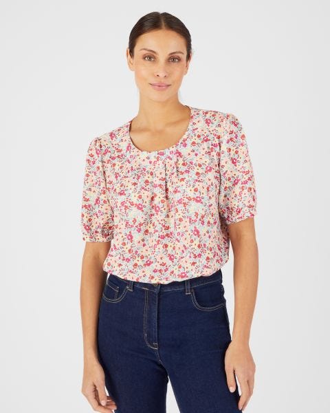 Blouse crêpe reliéfé stretch