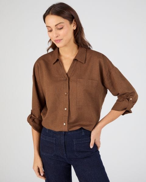 Chemise mélange lin et coton