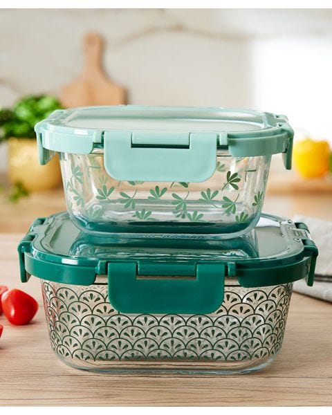 Les 2 Plats multiusages en VERRE & leurs couvercles clipsables