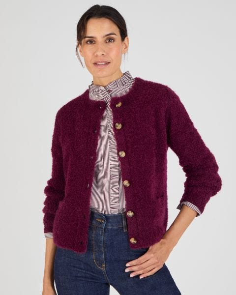 Cardigan maille bouclette