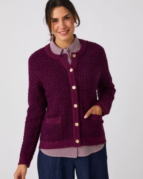 Cardigan maille jacquard