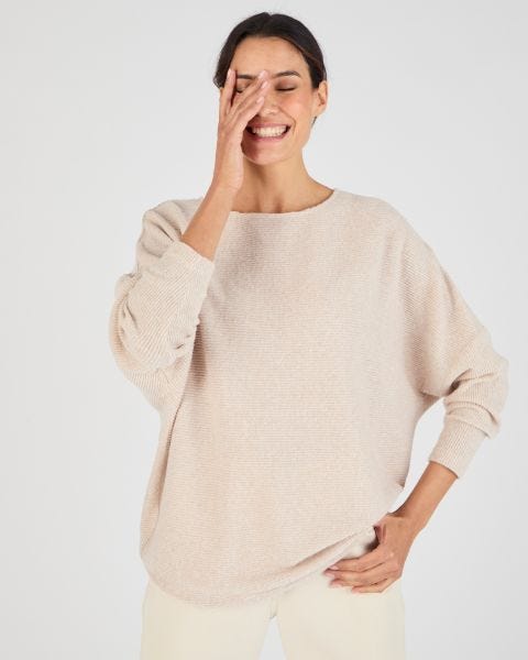 T-shirt maille chaude côtelée