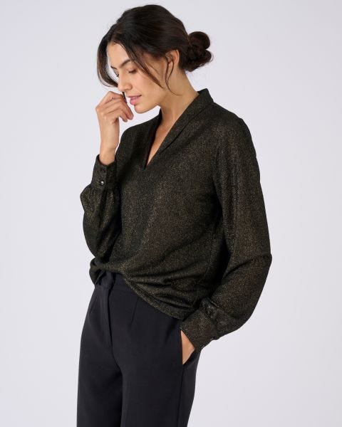 T-shirt lamé coloris doré