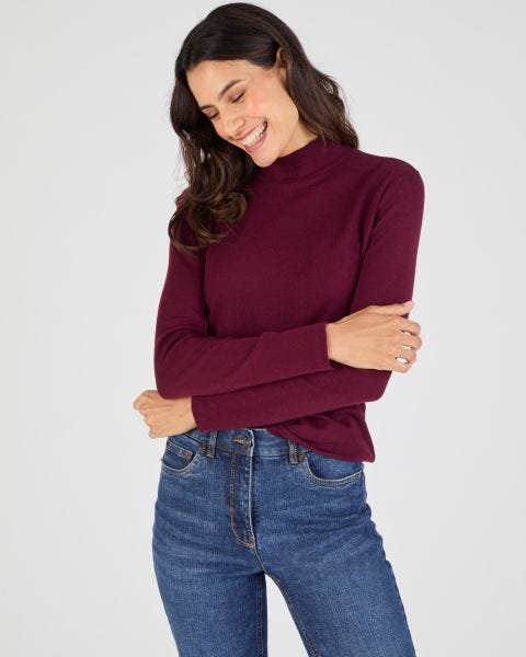 Sous-pull col montant maille côtelée Thermolactyl et soie