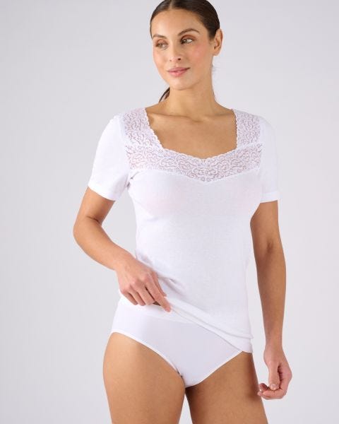 T-shirt manches courtes maille pur coton peigné