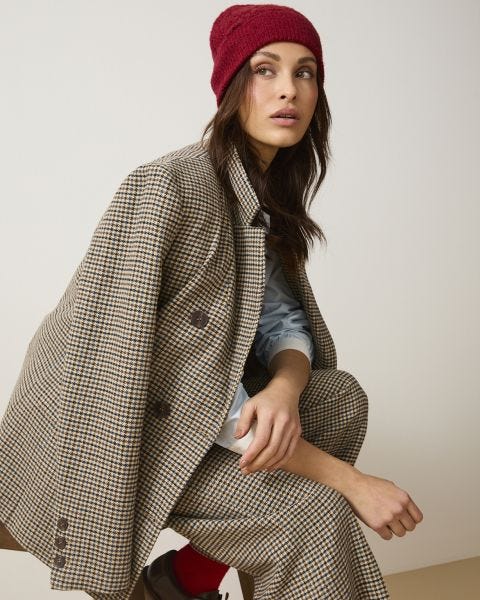 Veste motif pied-de-poule