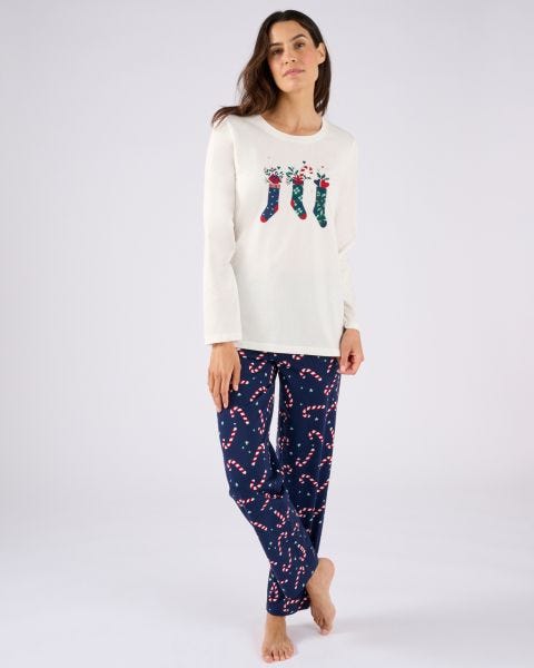 Pyjama de Noël en maille jersey pur coton peigné