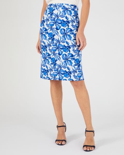 Jupe droite enfilable maille gaufrée