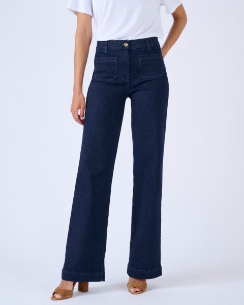 Jean large poches plaquées