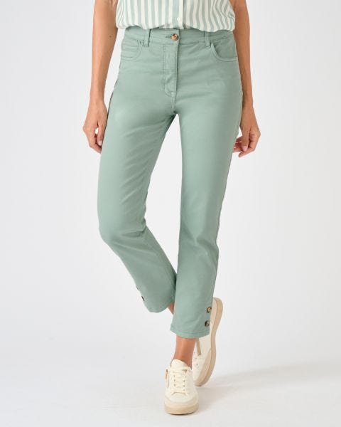 Pantalon 7/8ème fantaisie boutonnée