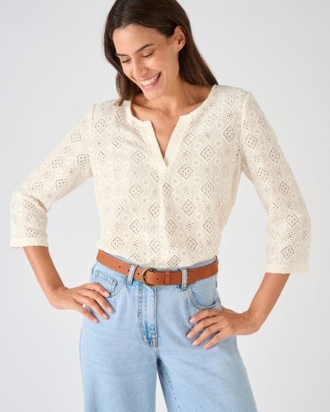 T-shirt maille jacquard texturée