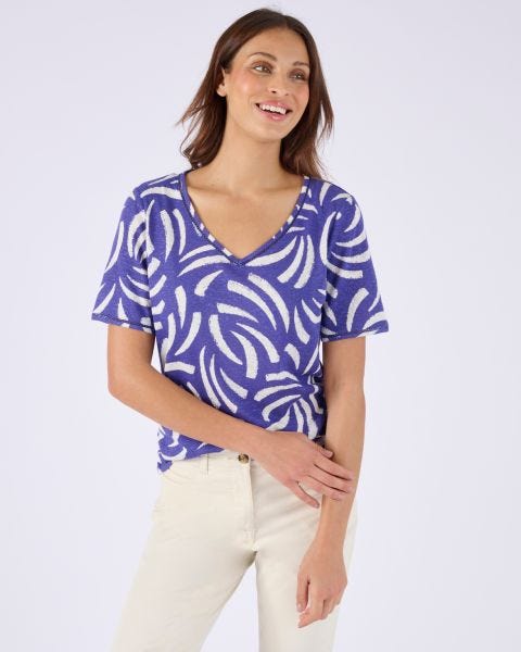 T-shirt mélange lin, détail jours échelle