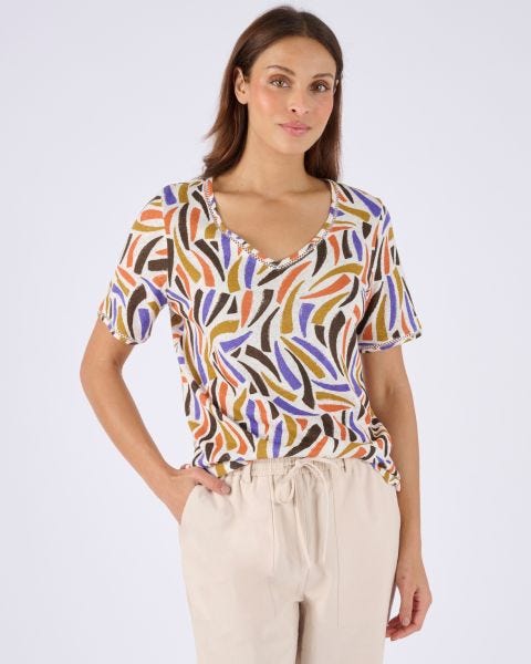 T-shirt mélange lin, détail jours échelle