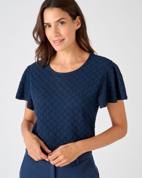 T-shirt maille jacquard reliéfée