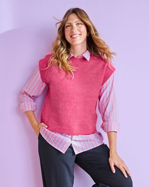 Pull sans manches toucher doux