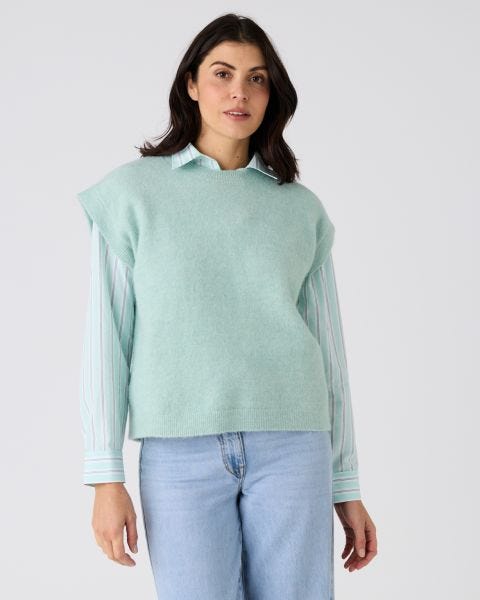 Pull sans manches toucher doux