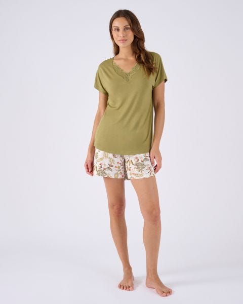 Pyjashort col dentelle