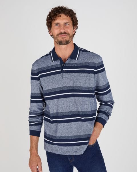 Polo manches longues en maille piquée