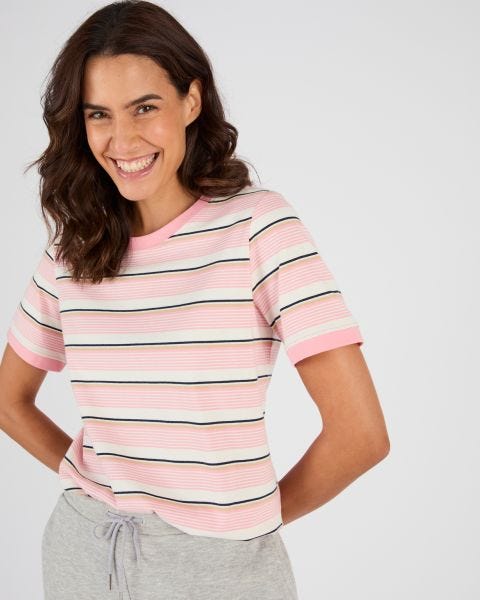 T-shirt rayé en pur coton