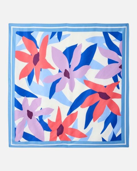 Foulard grand carré fleuri