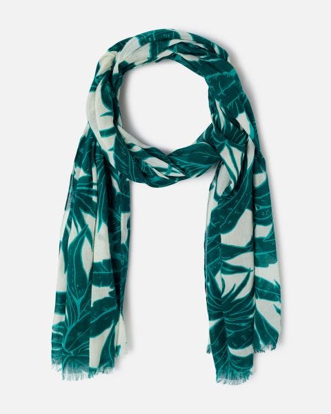 Foulard pur coton feuillages