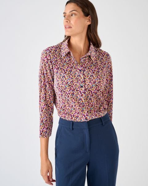 Chemisier imprimé plissé permanent