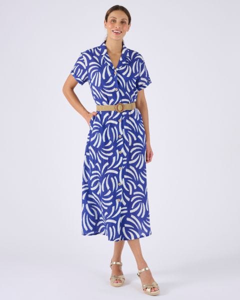 Robe tissu gaufré + ceinture