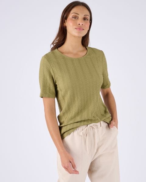 T-shirt maille jacquard effet froissé