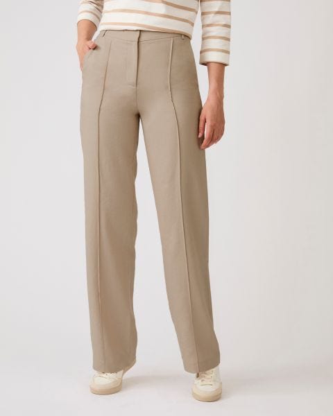 Pantalon large mélange lin