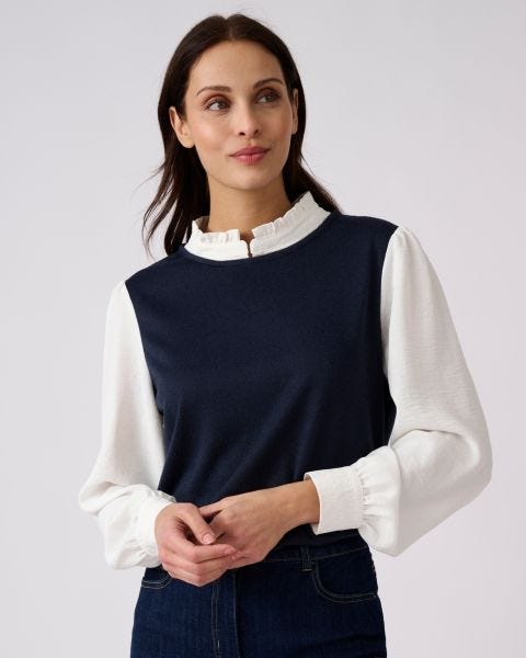 T-shirt effet 2 en 1 en maille chaude