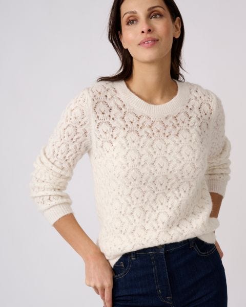 Pull ajouré mélange laine et alpaga