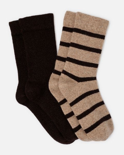 Lot de 2 paires de chaussettes Thermolactyl avec laine et cachemire