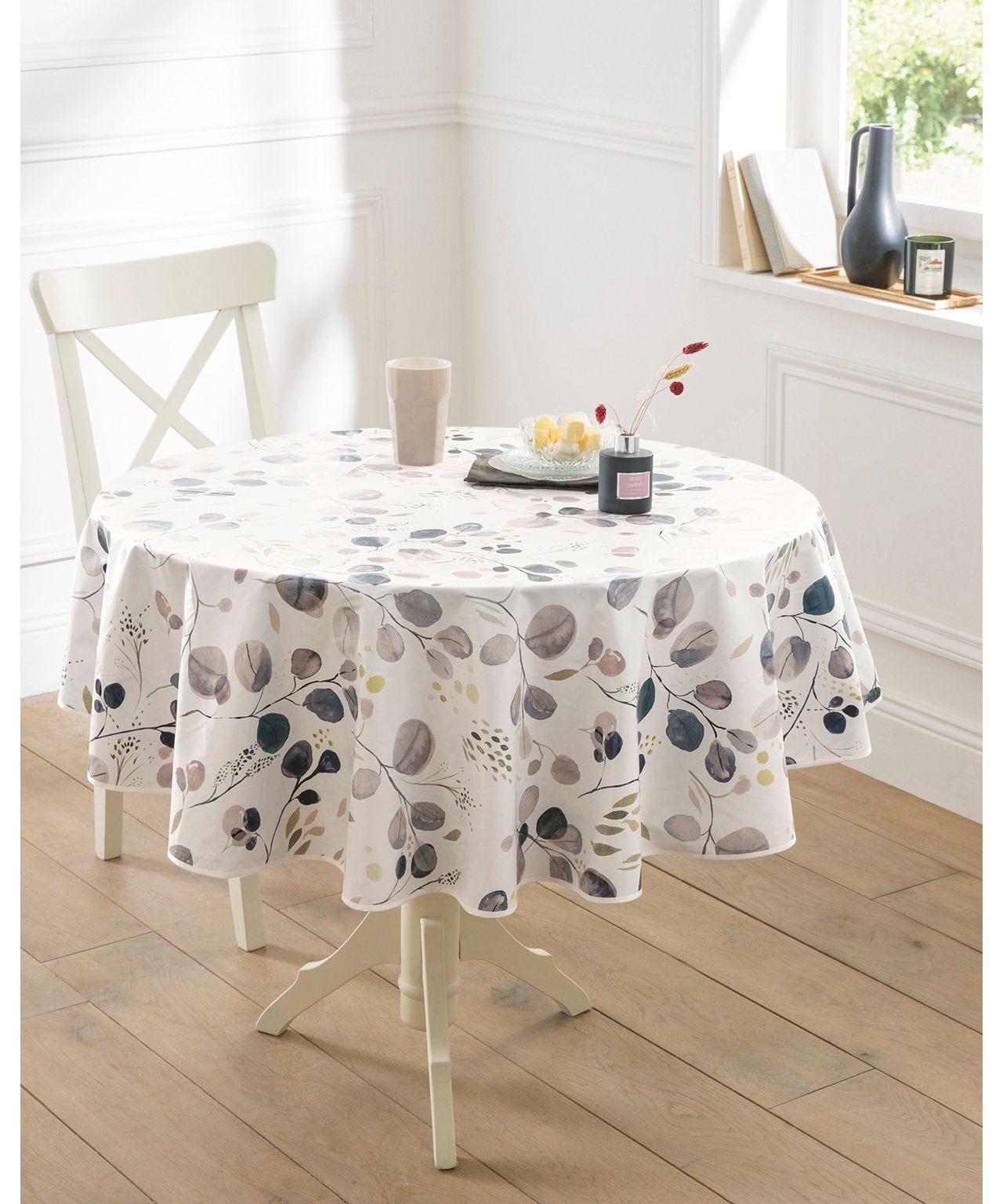 Nappe Ronde Décorative New York Fashion - Diamètre 152,4 Cm, Tissu Résistant Aux éclaboussures