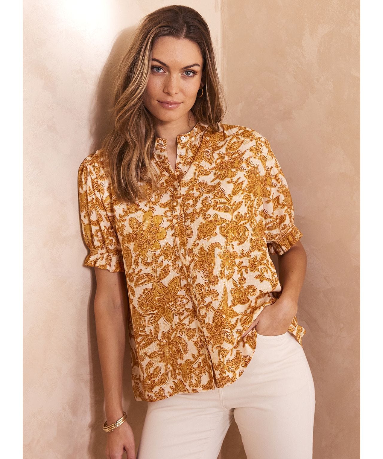 Chemisier Bodyflirt En Viscose Rose à Pois - Taille 46/48 Grande Taille - Occasion Parfait État