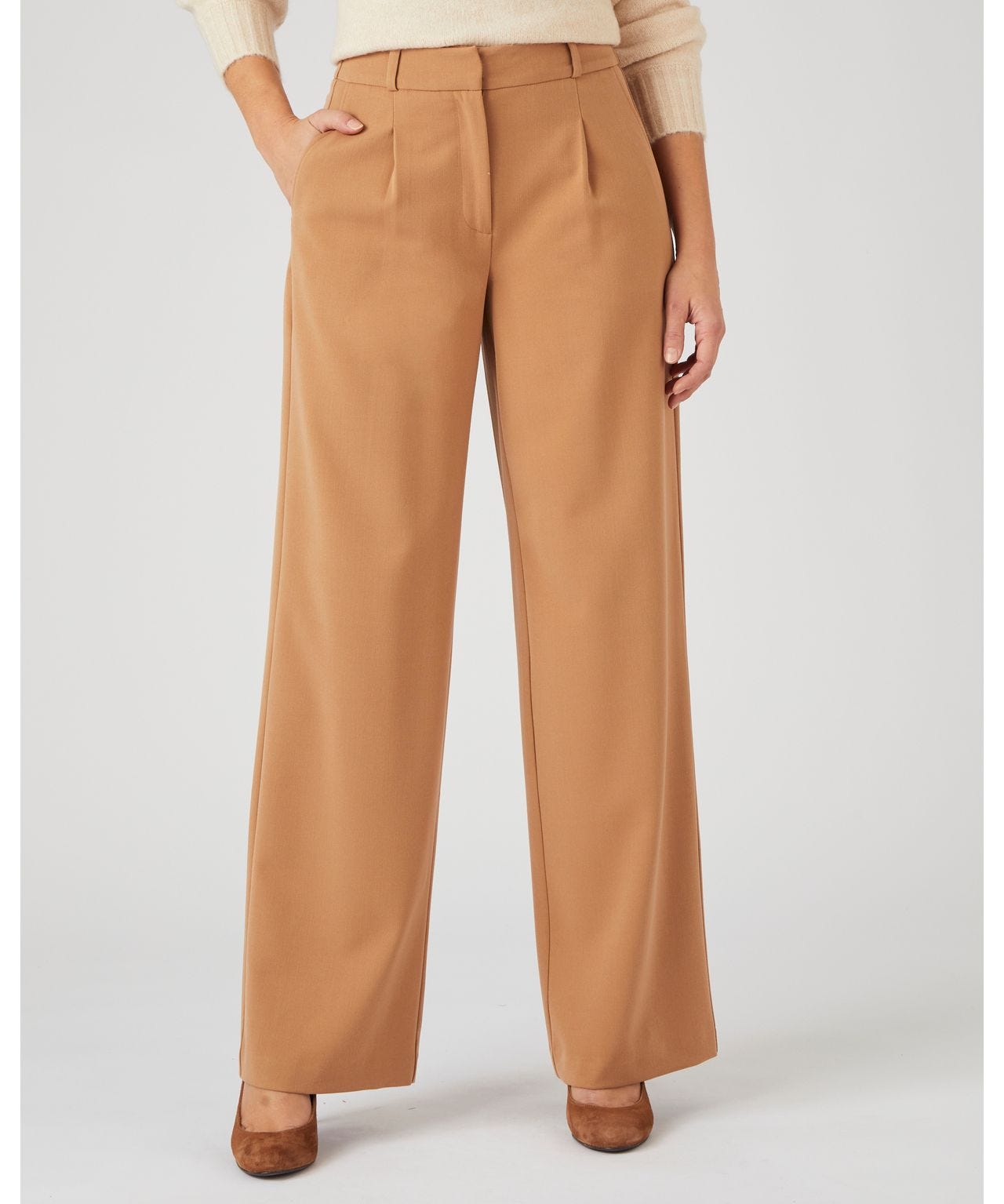 Damart Pantalone Donna Pull-on Elasticizzato, Morbido, Vestibilità Comoda Con Tasche, Colore Marrone