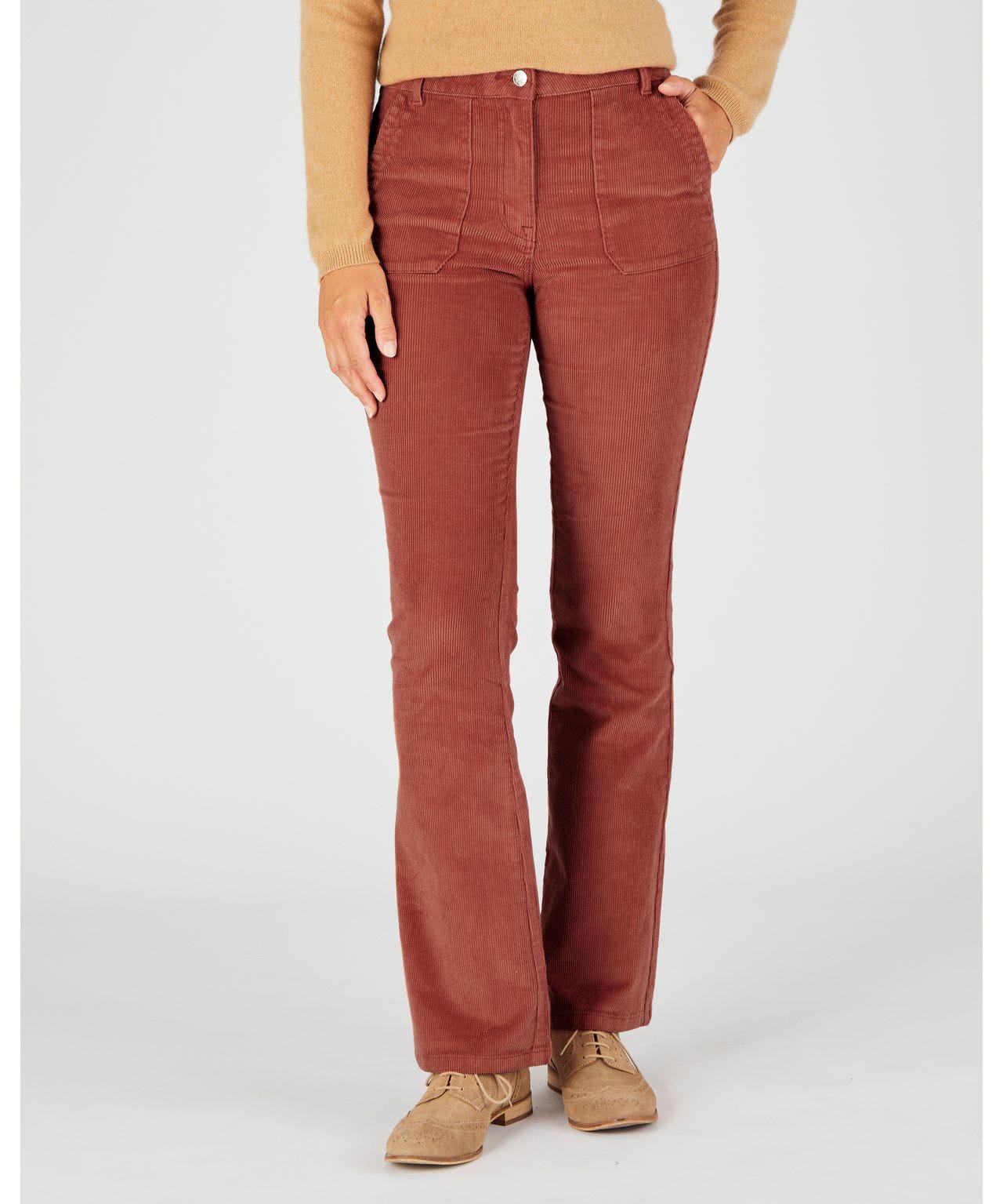 Pantalon En Velours Côtelé Fin COLMAR - Couleur Taupe - Taille 40 - Occasion Très Bon état