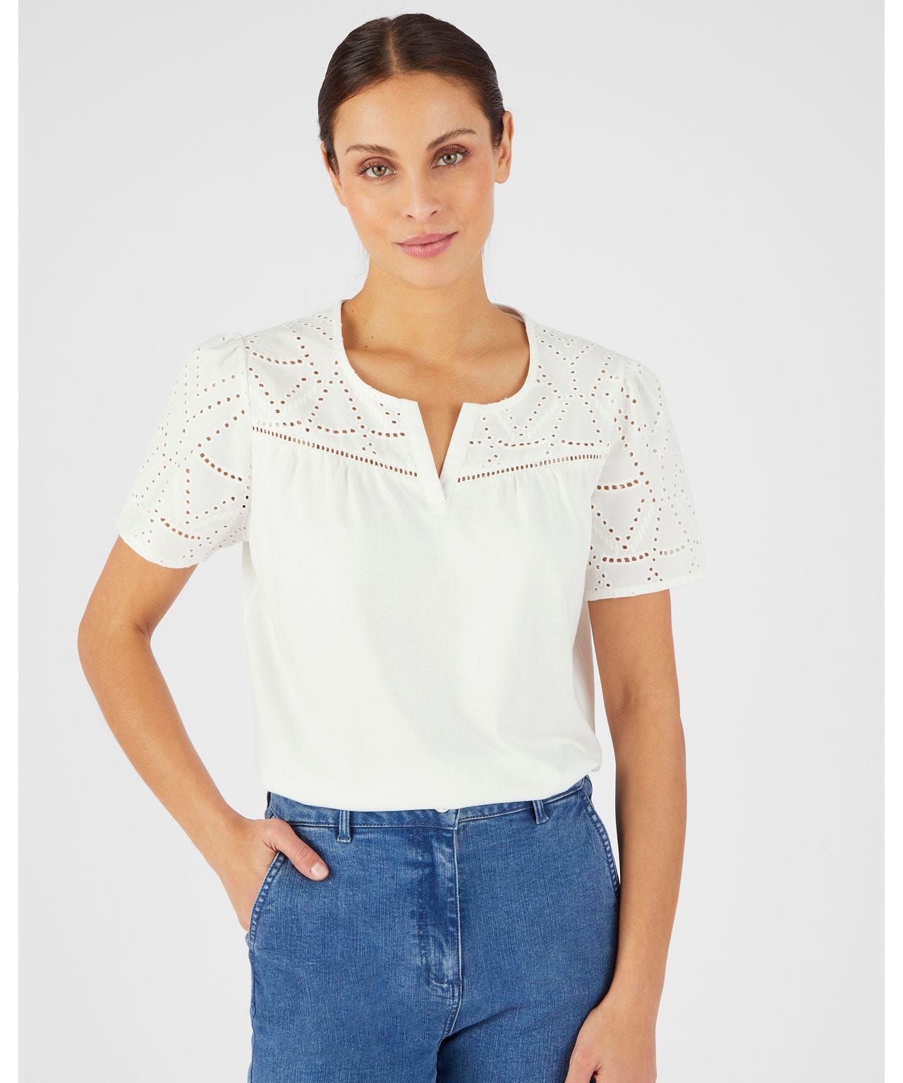 T-shirt broderie anglaise pur coton T Shirt