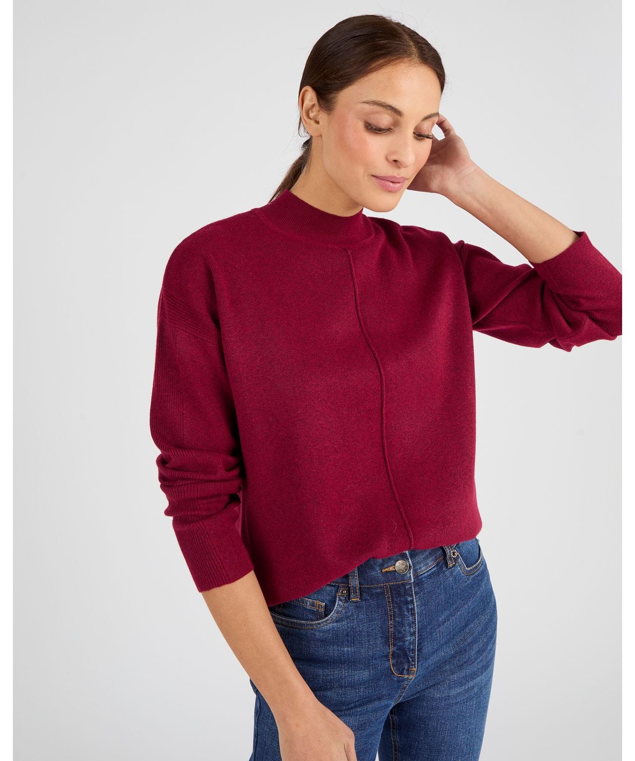 NaLatia Pull Femme Chic Chaud Pas Cher Couleur Unie Ample Mode Pullover Col Rond/Col V Hauts Manche Longue Pull Femme Hiver Pull Tricoté Chaud Leger Chic Et Elegant Pulls Femme Décontractés