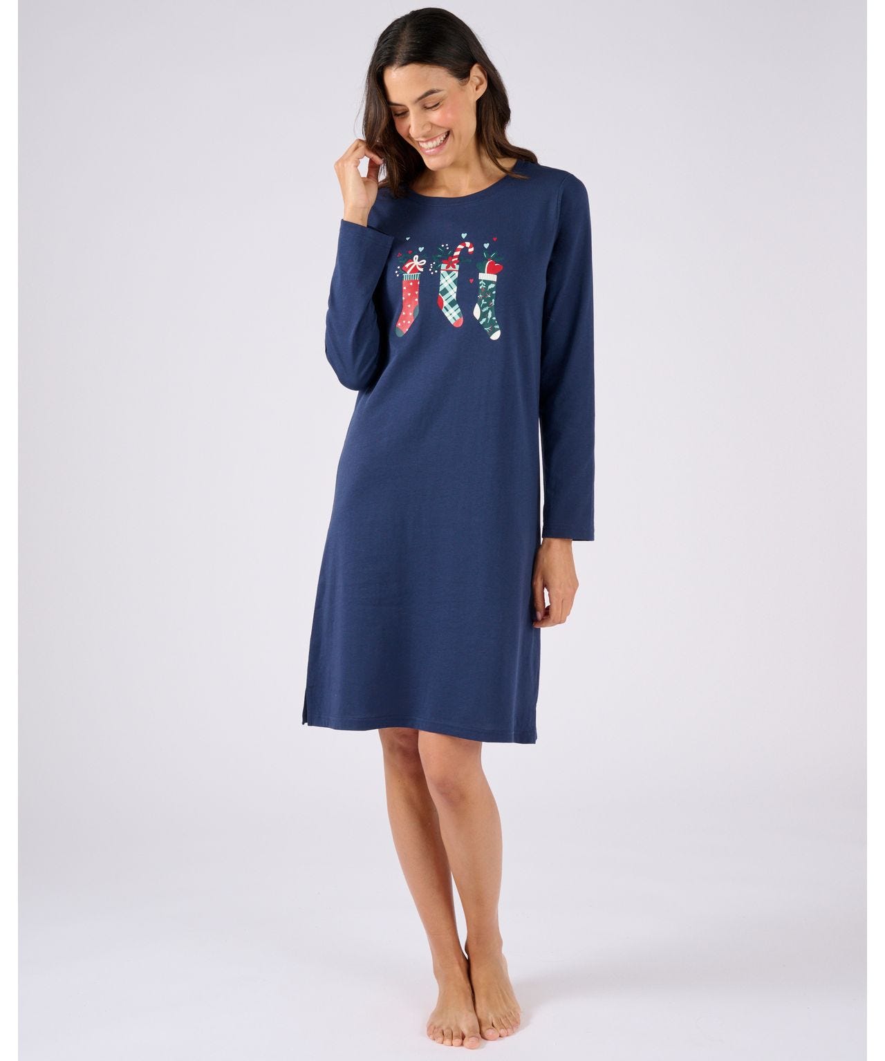 Bleu Bonheur Chemise De Nuit Femme Taille 56 Nuisette Bleu Bonheur