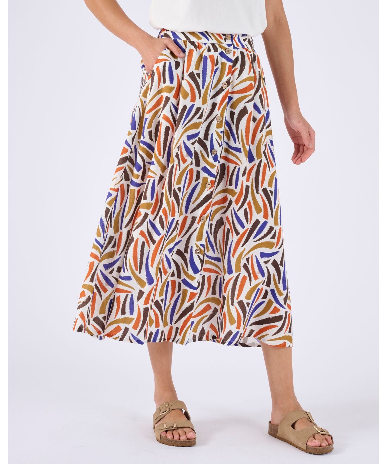 Jupe Midi Asymétrique Multicolore – Taille M, John Paul Richard